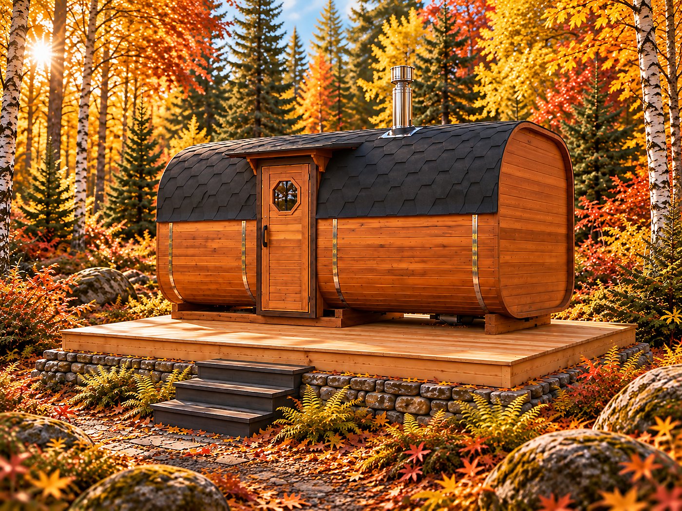 Sauna Quadro 4,4 m — sauna beczka 4,4 m